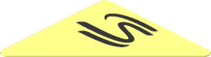 Sticker  1.8 x  1.8 Triangular with Silver Senna Logo on Transparent Background Right