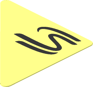 Sticker  1.8 x  1.8 Triangular with Silver Senna Logo on Transparent Background Left