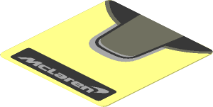 Sticker  1.9 x  1.8 with Black McLaren Logo and Black Triangles and Grey Trapezoid Background (Needs Work)