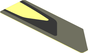 Sticker  1.0 x  3.3 with Black Triangle and Grey Trapezoid on Transparent Background Right