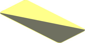 Sticker  0.8 x  1.8 with Grey Triangle on Transparent Background Right