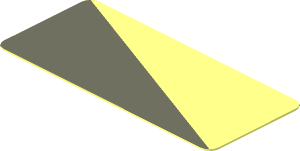 Sticker  0.8 x  1.8 with Grey Triangle on Transparent Background Left