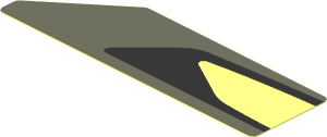 Sticker  1.0 x  3.3 with Black Triangle and Grey Trapezoid on Transparent Background Left
