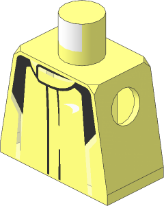 Minifig Torso with Race Suit with Silver McLaren Logos and Orange and Silver Stripes Pattern