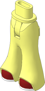 Figure Friends Hips and Legs with Bell-Bottoms Pants with Dark Red Shoes with White Soles Pattern