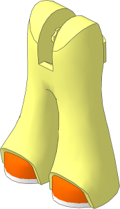 Figure Friends Legs with Bell-Bottoms Pants with Orange Shoes with White Soles Pattern
