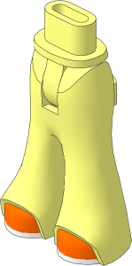 Figure Friends Hips and Legs with Bell-Bottoms Pants with Orange Shoes with White Soles Pattern