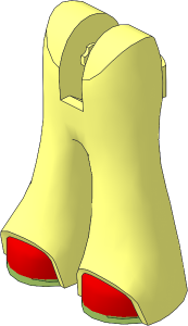 Figure Friends Legs with Bell-Bottoms Pants with Medium Nougat Shoes with Bright Light Yellow Soles Pattern