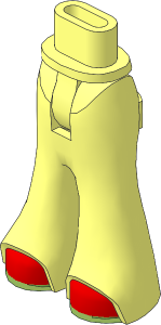 Figure Friends Hips and Legs with Bell-Bottoms Pants with Medium Nougat Shoes with Bright Light Yellow Soles Pattern