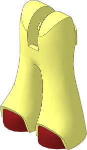 Figure Friends Legs with Bell-Bottoms Pants with Dark Red Shoes Pattern