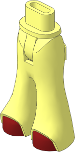 Figure Friends Hips and Legs with Bell-Bottoms Pants with Dark Red Shoes Pattern