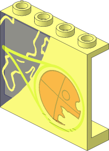 Panel  1 x  4 x  3 with SW Death Star, Shield and Planet Pattern