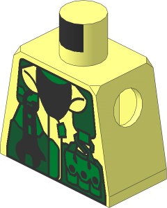 Minifig Torso with Green Vest, Wrench and Pockets Pattern