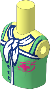 Figure Friends Girl Torso with Magenta Jungle Rescue Logo and Lavender Scarf Pattern