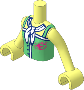 Figure Friends Girl Torso with Arms with Magenta Jungle Rescue Logo and Lavender Scarf Pattern