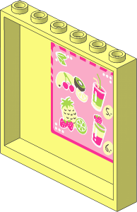 Panel  1 x  6 x  5 with Fruits, Drinks and Prices Sticker