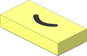 Tile  1 x  2 with Black Smile Pattern
