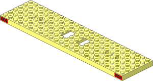 Train Base  6 x 24 with Black Train Logo on Red Background Stickers at Each End on Both Side