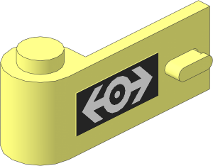 Door  1 x  3 x  1 Left with White Train Logo on Black Background Sticker