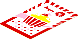 Sticker  2.8 x  1.8 with Cupcake