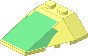 Wedge  4 x  4 Triple with Stud Notches and SW Sand Green and Light Yellow Pattern