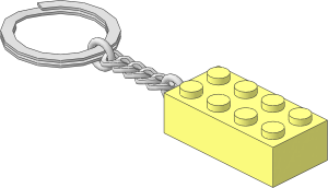 Keychain with  2 x  4 Brick