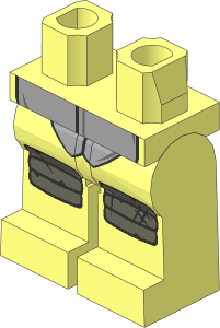 Minifig Hips and Legs with Turtle Shell and Dark Bluish Grey Knee Pads Pattern