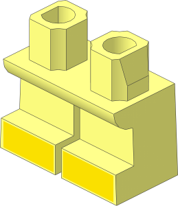 Minifig Hips and Legs Short with Yellow Feet Pattern
