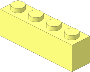 Brick  1 x  4 without Centre Studs