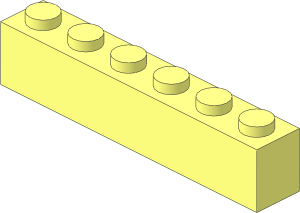 Brick  1 x  6 without Centre Studs