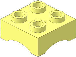 Brick  2 x  2 x  0.667 with Rubber Foot