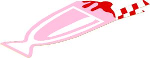Sticker  5.2 x  2.0 Irregular with Bright Pink Ice Cream Sundae