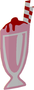 Sticker  5.2 x  2.0 Irregular with Bright Pink Ice Cream Sundae (Formed)