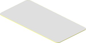Sticker  0.9 x  1.8 with Chrome Silver Mirror