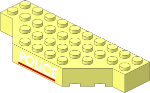 Brick  4 x 10 without Two Corners with White "POLICE" Red Line Pattern