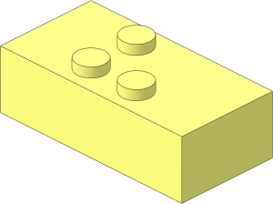 Brick Braille 2 x 4 with 3 Studs (DOTS-235)