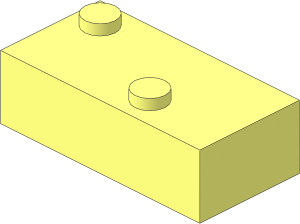 Brick Braille 2 x 4 with 2 Studs (DOTS-34)
