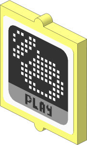 Glass for Window  1 x  2 x  2 with "PLAY" and Pixelated Stay-Puft Logo Sticker