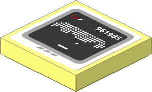 Tile  2 x  2 with Black Screen with "961985" and Pixelated Graphics Sticker