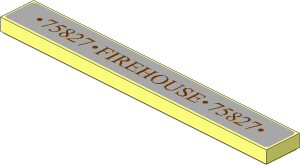 Tile  1 x  8 with "75827 FIREHOUSE 75827" on Grey Background Sticker