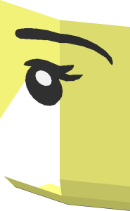 ~Minifig Head with Black Eyebrows and Eyelashes Half Pattern