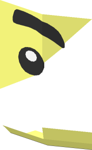 ~Minifig Head with Black Thick Eyebrows Half Pattern