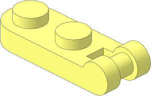 Plate  1 x  2 Round with Horizontal Handle on Side