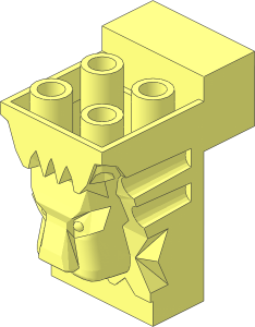 ~Brick  3 x  2 x  3 with Lion's Head Carving and Cutout - Common Subpart