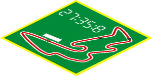 Sticker  5.8 x  5.8 with Map of Race Track and Time Display