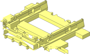 ~Train Track  9V Straight - Plastic Part, Common Asymetric Rail Areas