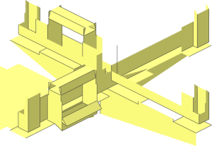 ~Train Track  9V Crossing - Plastic Part, Symmetrical Surfaces
