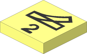 Tile  2 x  2 without Groove with Train Point Left, 2 Pattern
