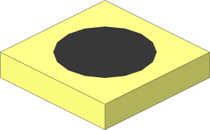 Tile  2 x  2 without Groove with Black Circle Pattern