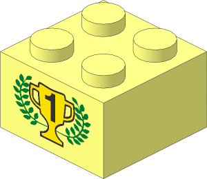 Brick  2 x  2 with 1st Place Cup and Laurels Pattern